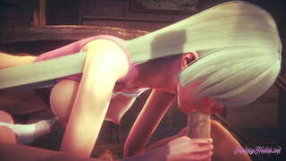 Nanatsu tidak Taizai Lesbian - Elizabeth menghisap dan menembusi